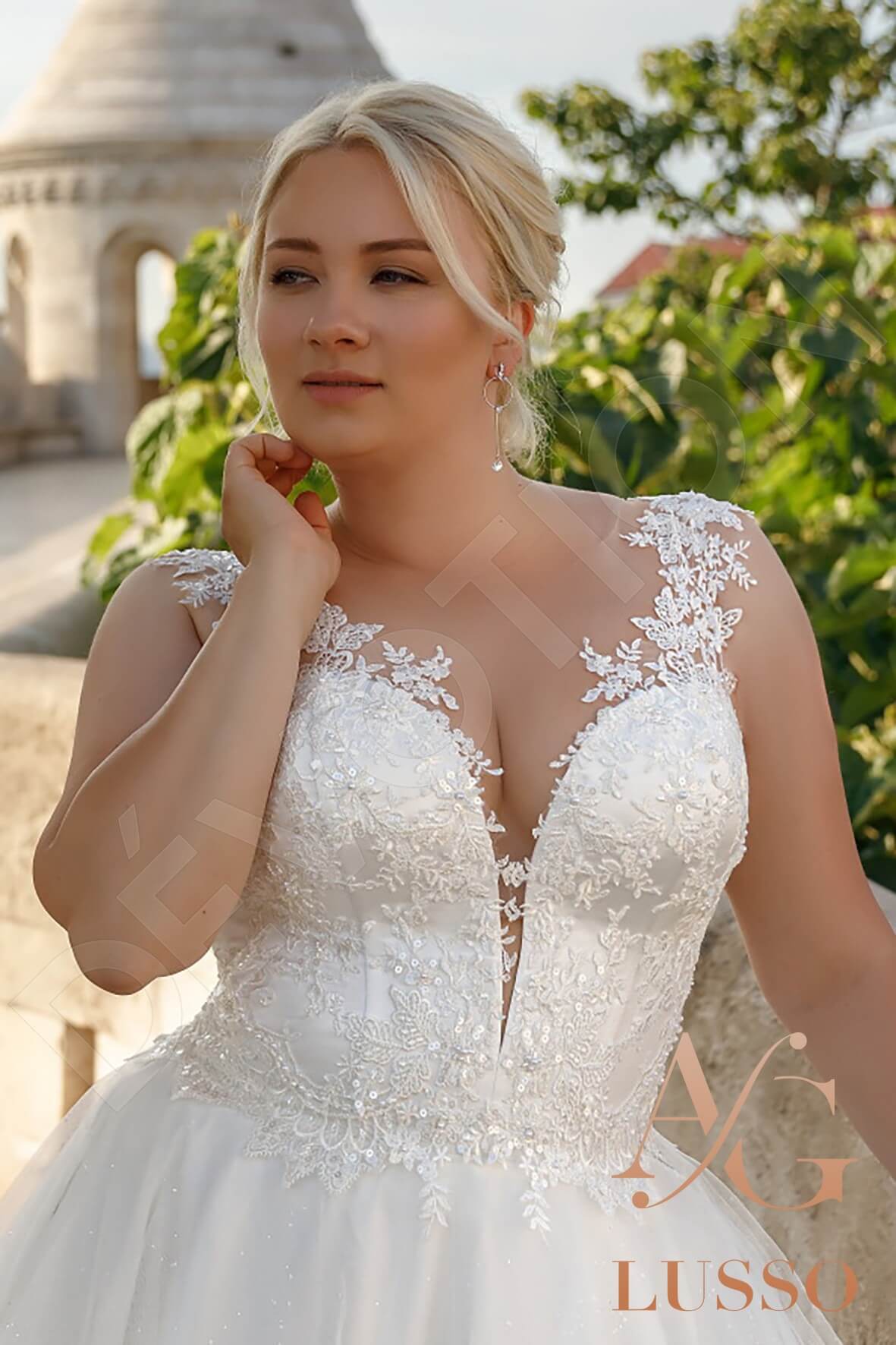 Quinn A-line Illusion Ivory Wedding dress