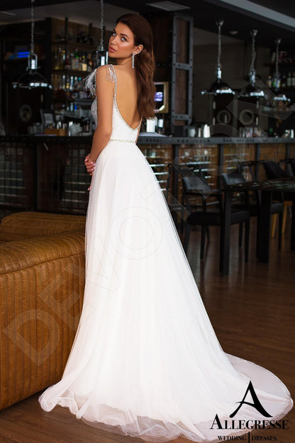 Maxima Open back A-line Straps Wedding Dress Back