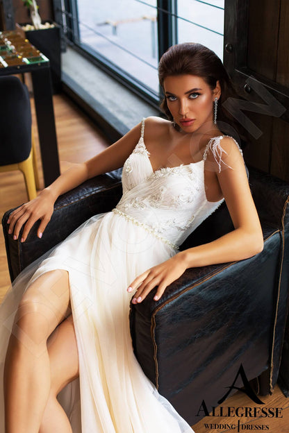 Maxima Open back A-line Straps Wedding Dress 2