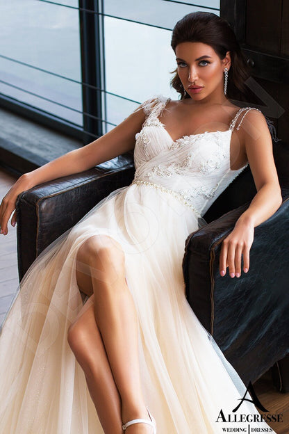 Maxima Open back A-line Straps Wedding Dress 6