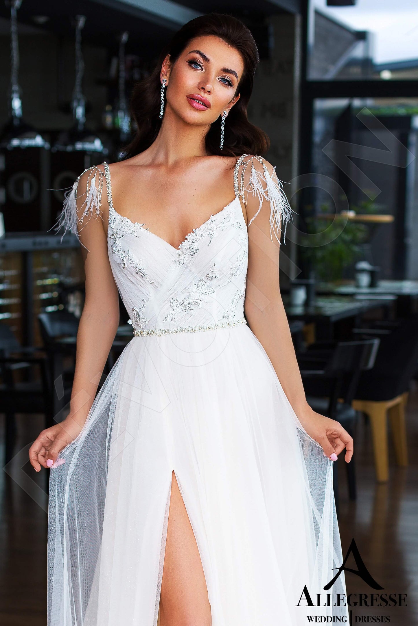 Maxima Open back A-line Straps Wedding Dress 7