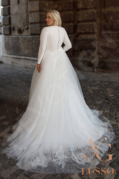 Kret Full back Princess/Ball Gown Long sleeve Wedding Dress Back