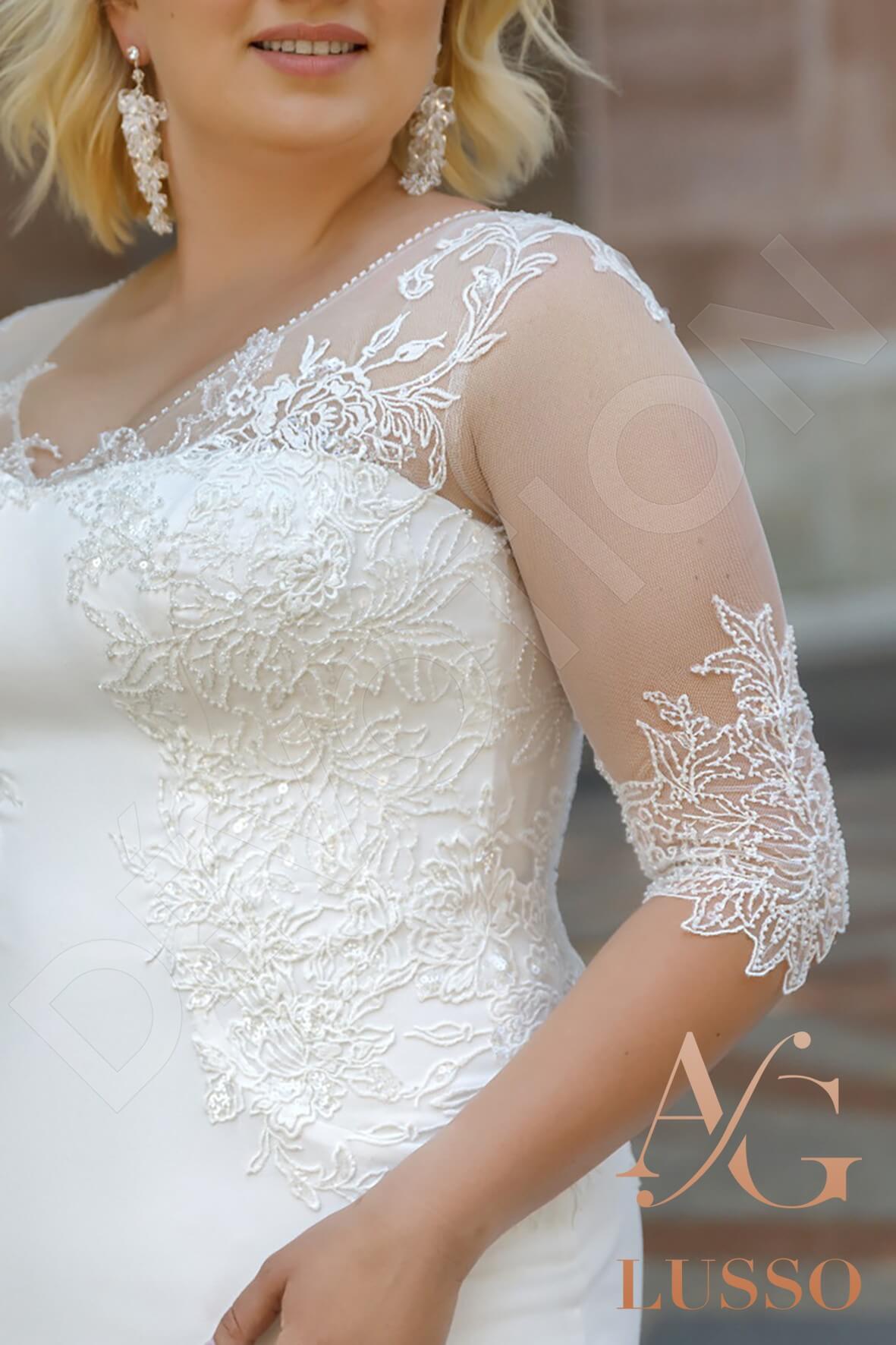Alanis Full back Sheath/Column Half sleeve Wedding Dress 7