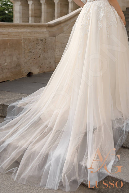 Montea Full back A-line Short/ Cap sleeve Wedding Dress 6