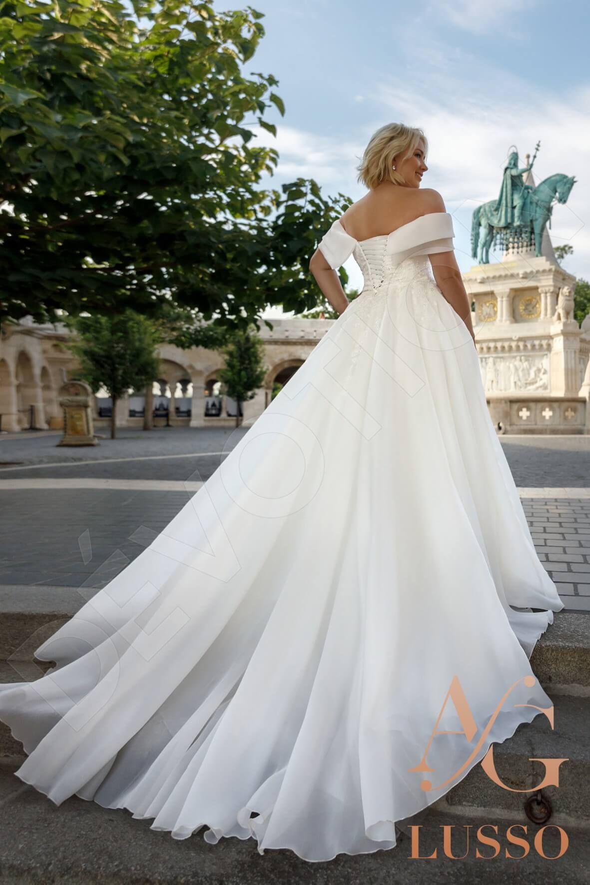 Penna A-line Off-shoulder/Drop shoulders Ivory Wedding dress