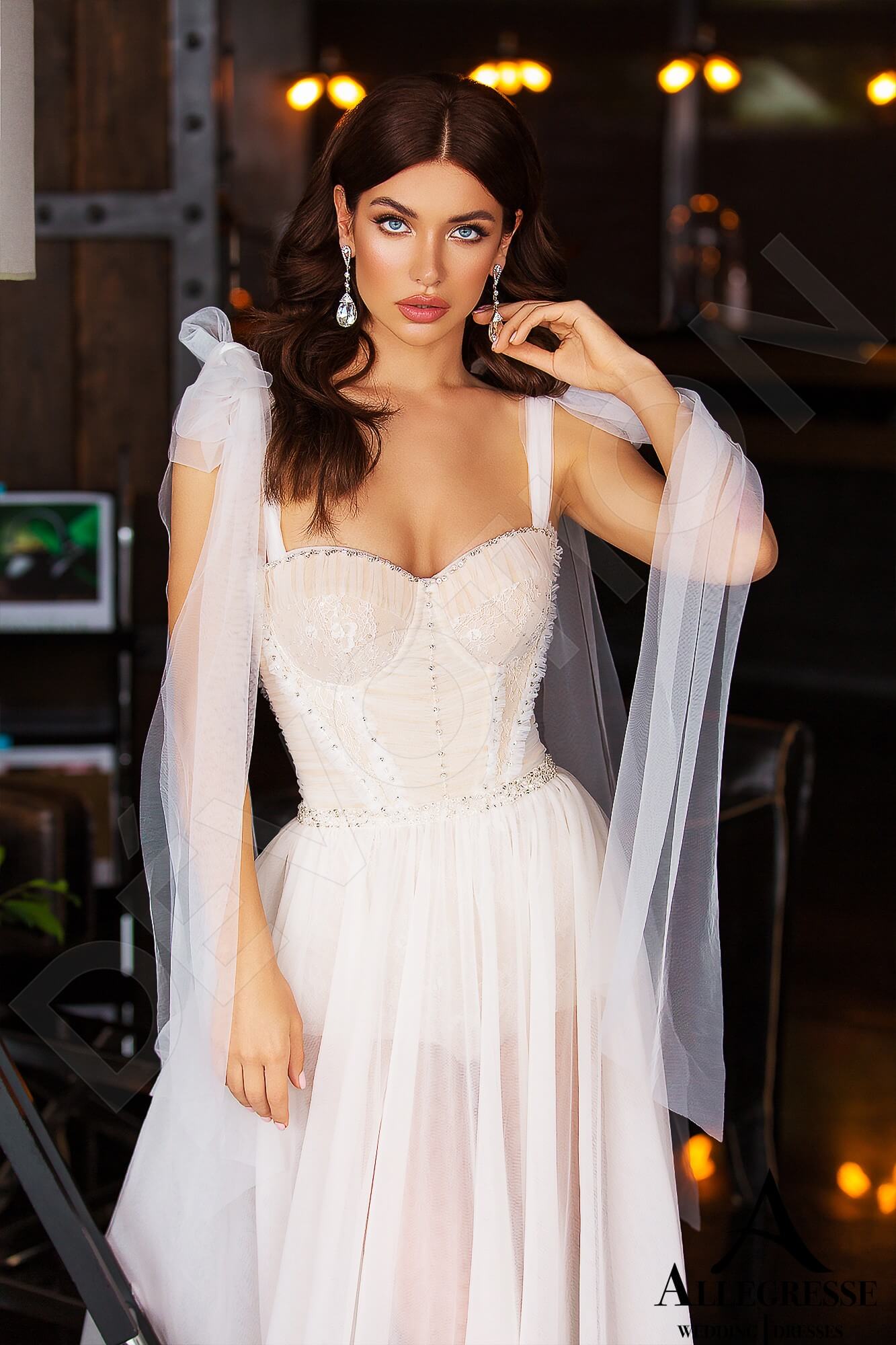 Nilsa A-line Sweetheart Milk Nude Wedding dress