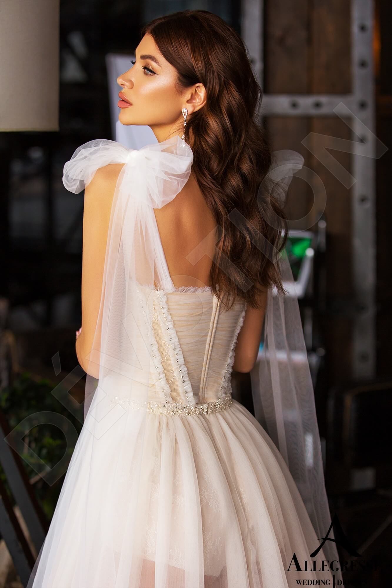 Nilsa Open back A-line Straps Wedding Dress 3