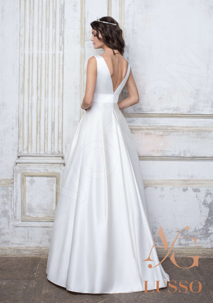 Oliva Open back A-line Sleeveless Wedding Dress Back
