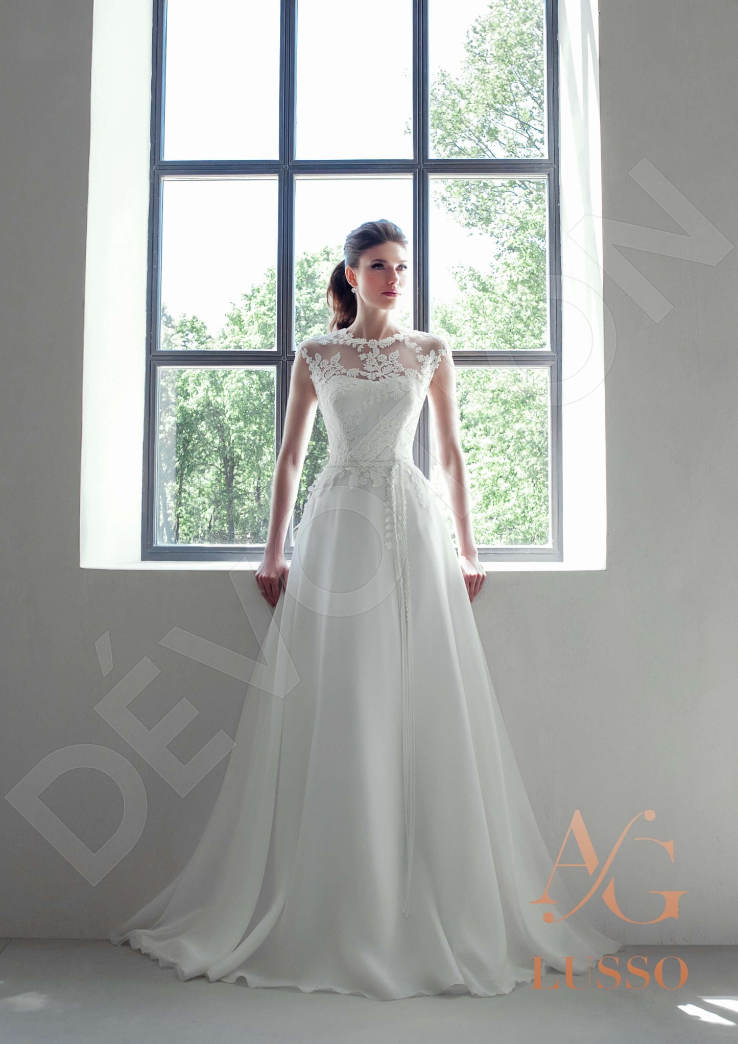 Danela Lace up back A-line Sleeveless Wedding Dress 7
