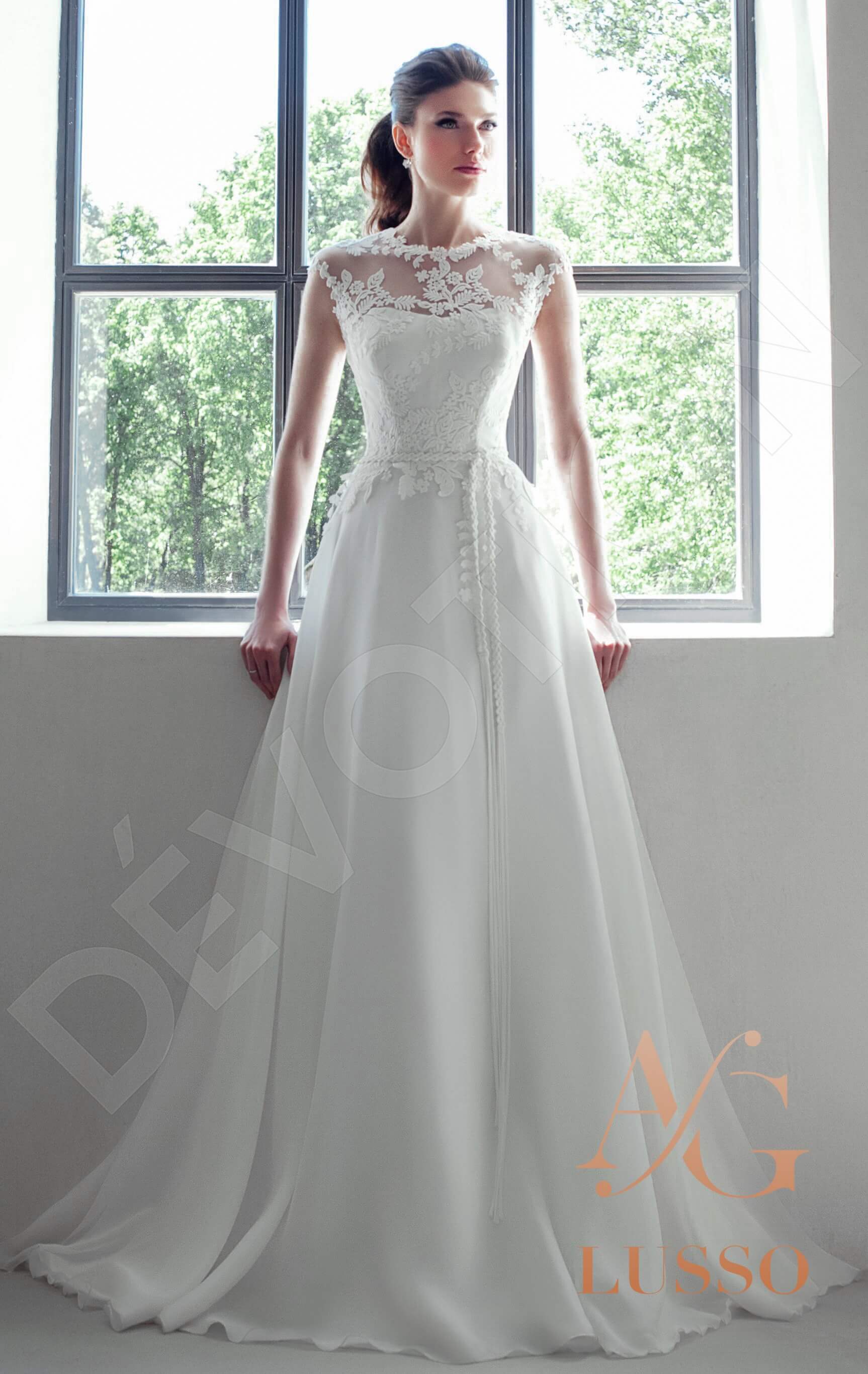 Danela A-line Jewel Ivory Wedding dress