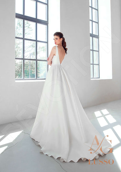 Hedonia Open back A-line Sleeveless Wedding Dress Back