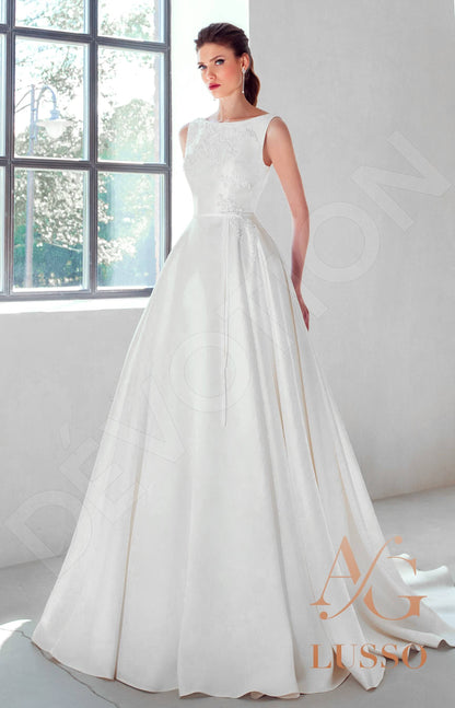 Hedonia Open back A-line Sleeveless Wedding Dress Front