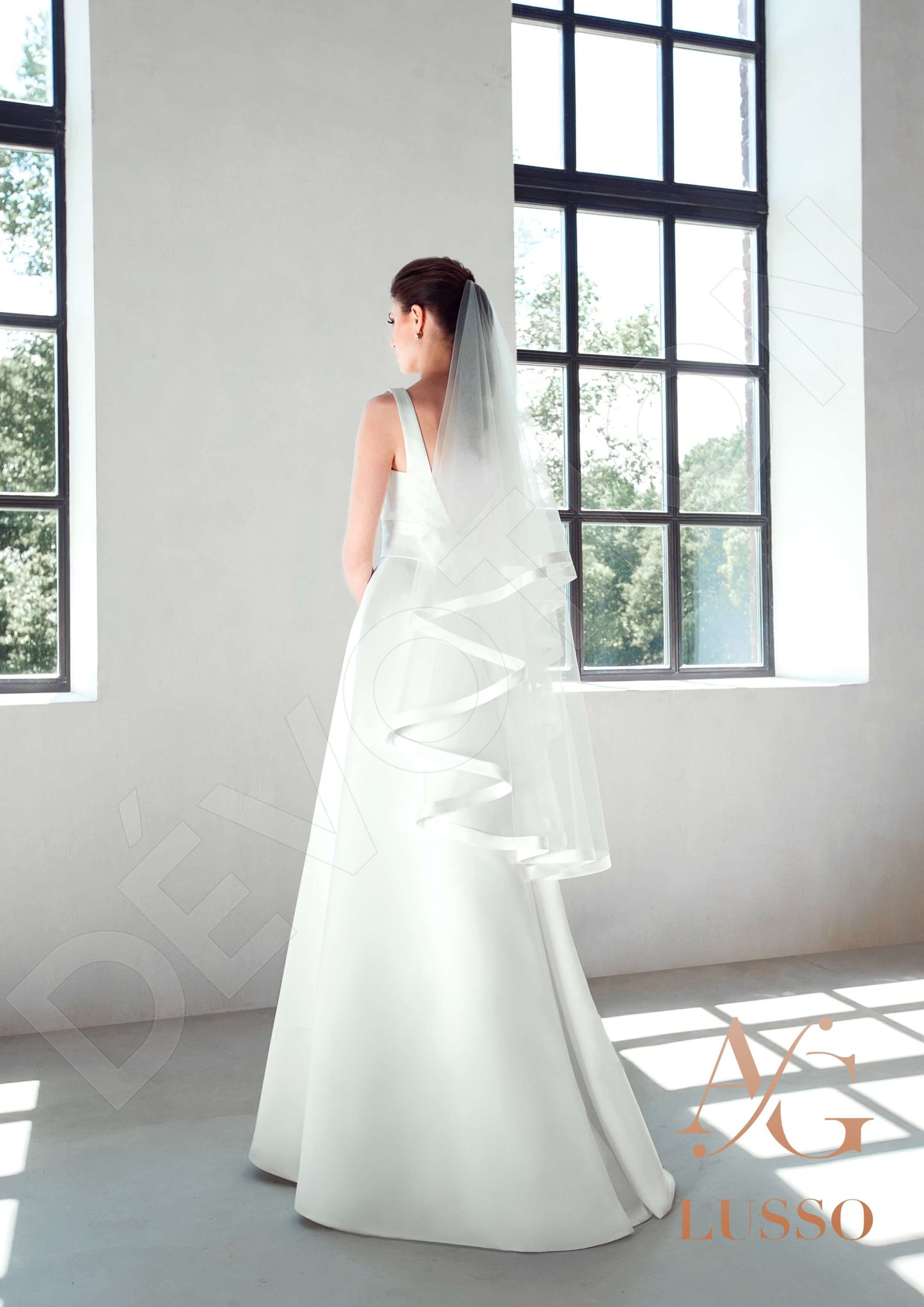 Heathen Open back A-line Sleeveless Wedding Dress Back