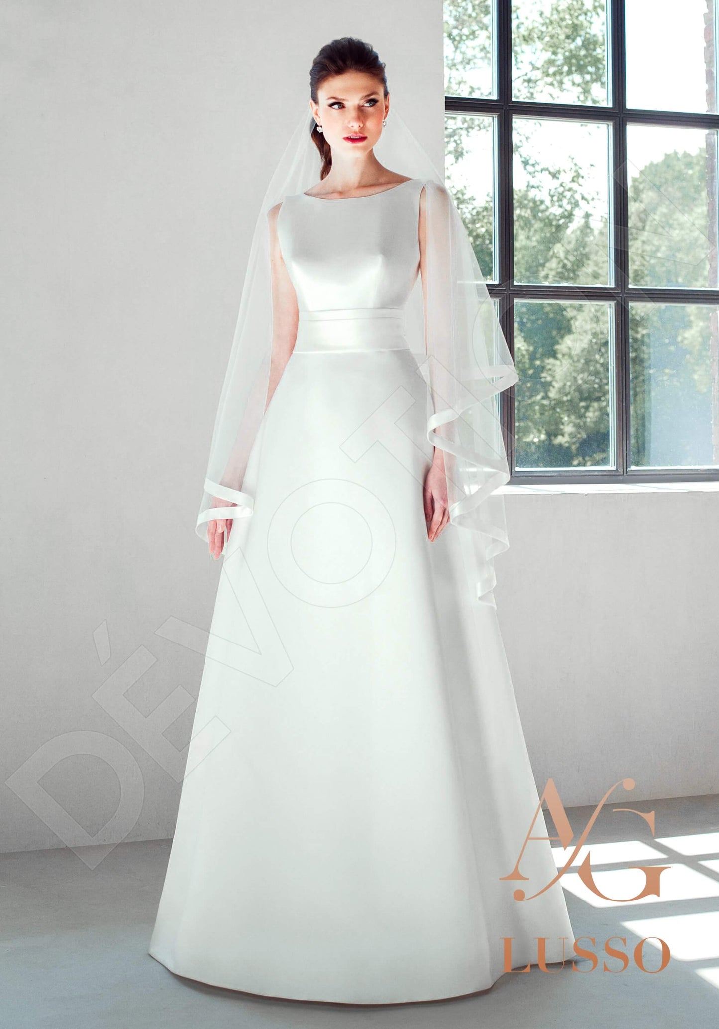 Heathen Open back A-line Sleeveless Wedding Dress Front