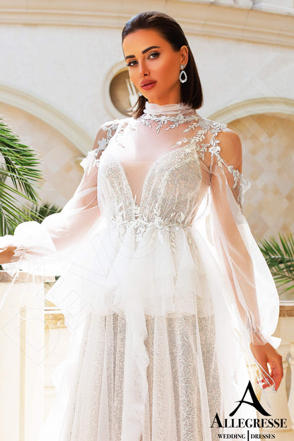 Tymea Open back A-line Straps Wedding Dress 7