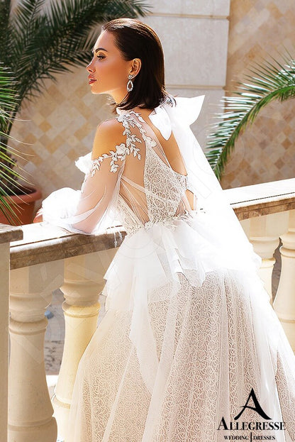 Tymea Open back A-line Straps Wedding Dress 10