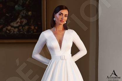 Volettina Illusion back Princess/Ball Gown Long sleeve Wedding Dress 10