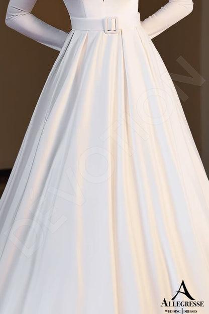 Volettina Illusion back Princess/Ball Gown Long sleeve Wedding Dress 9