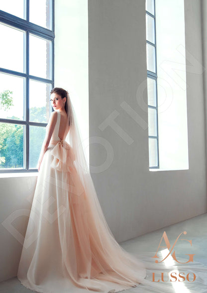 Hailey Open back A-line Sleeveless Wedding Dress Back