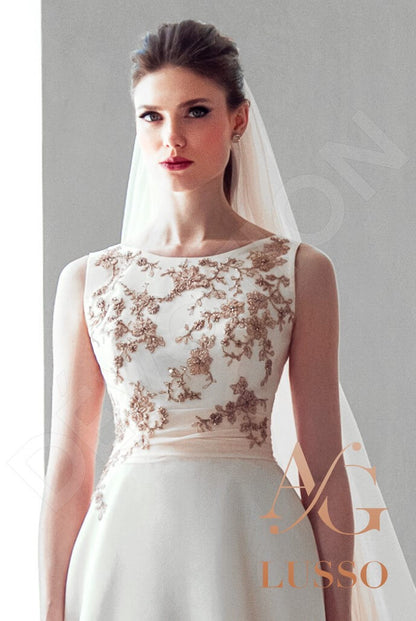 Hailey Open back A-line Sleeveless Wedding Dress 2