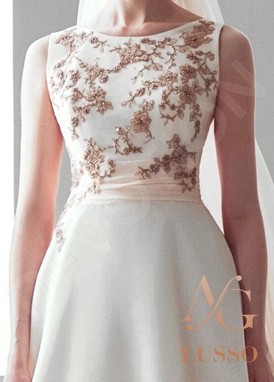 Hailey Open back A-line Sleeveless Wedding Dress 4