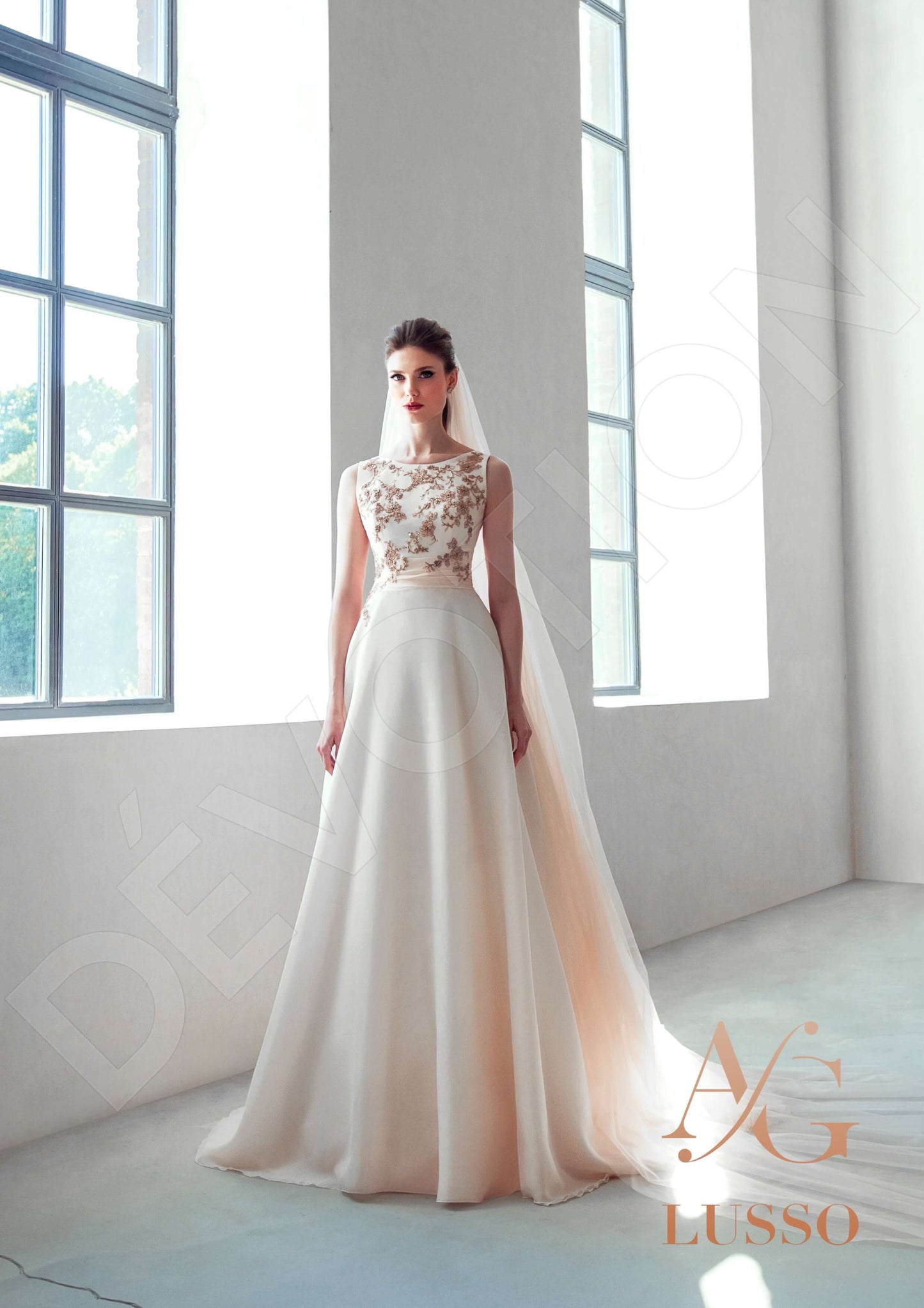 Hailey Open back A-line Sleeveless Wedding Dress 5