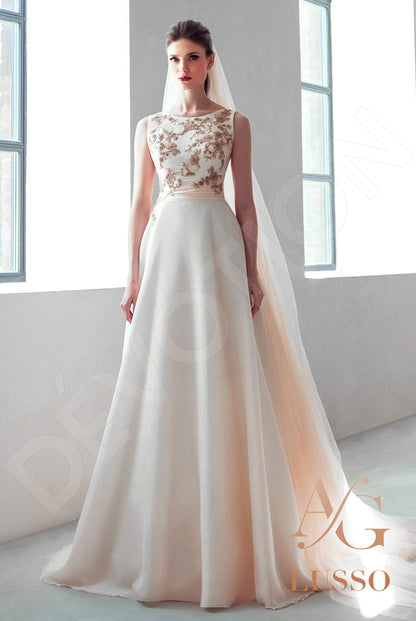 Hailey Open back A-line Sleeveless Wedding Dress Front