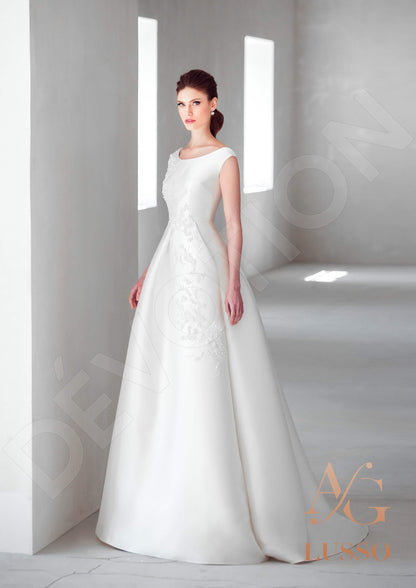 Hellis Open back A-line Sleeveless Wedding Dress Back