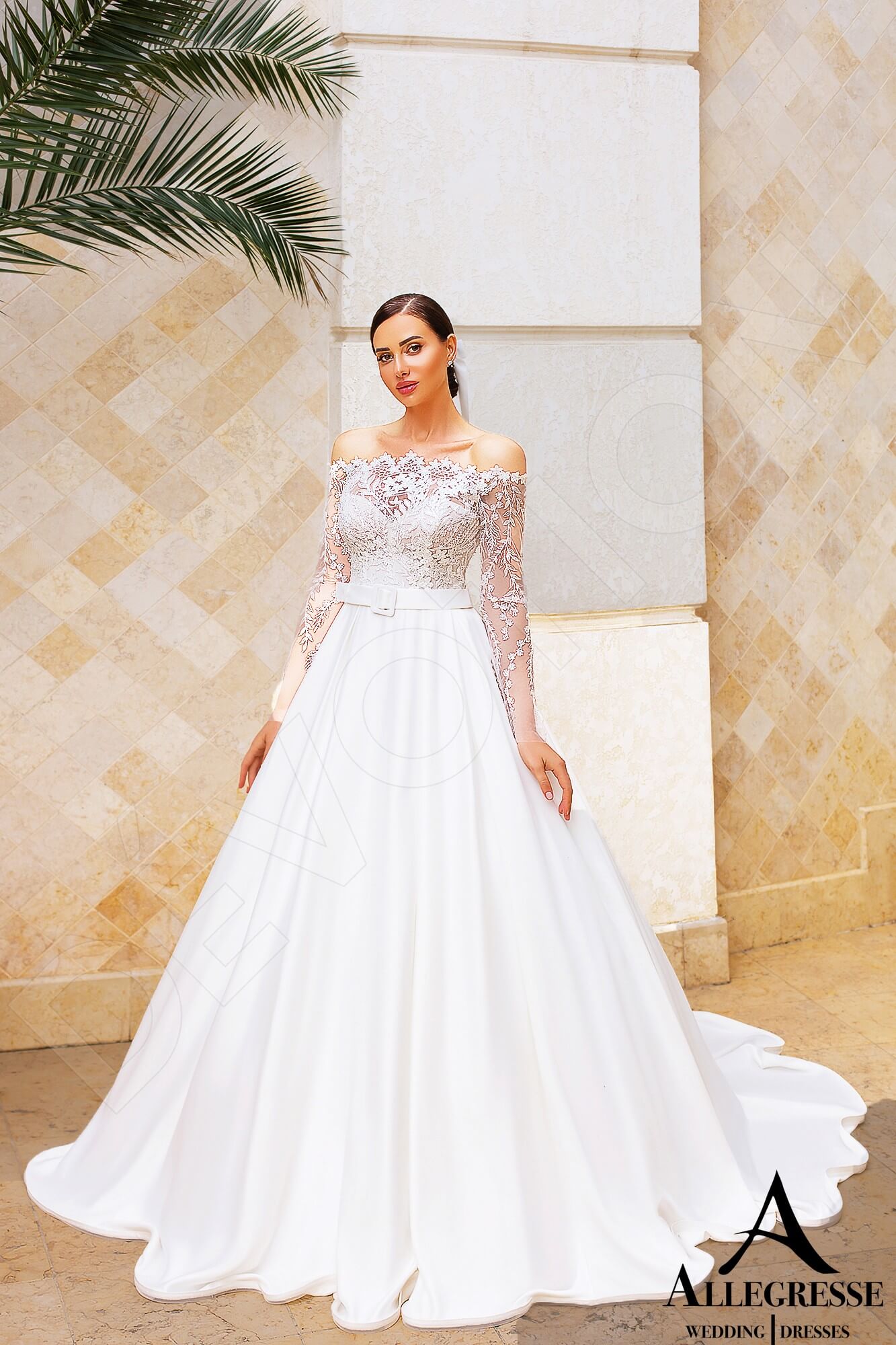 Melina Princess/Ball Gown Off-shoulder/Drop shoulders Milk Cappuccino Wedding dress