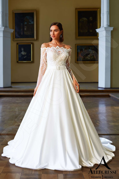 Melina Open back Princess/Ball Gown Long sleeve Wedding Dress 4