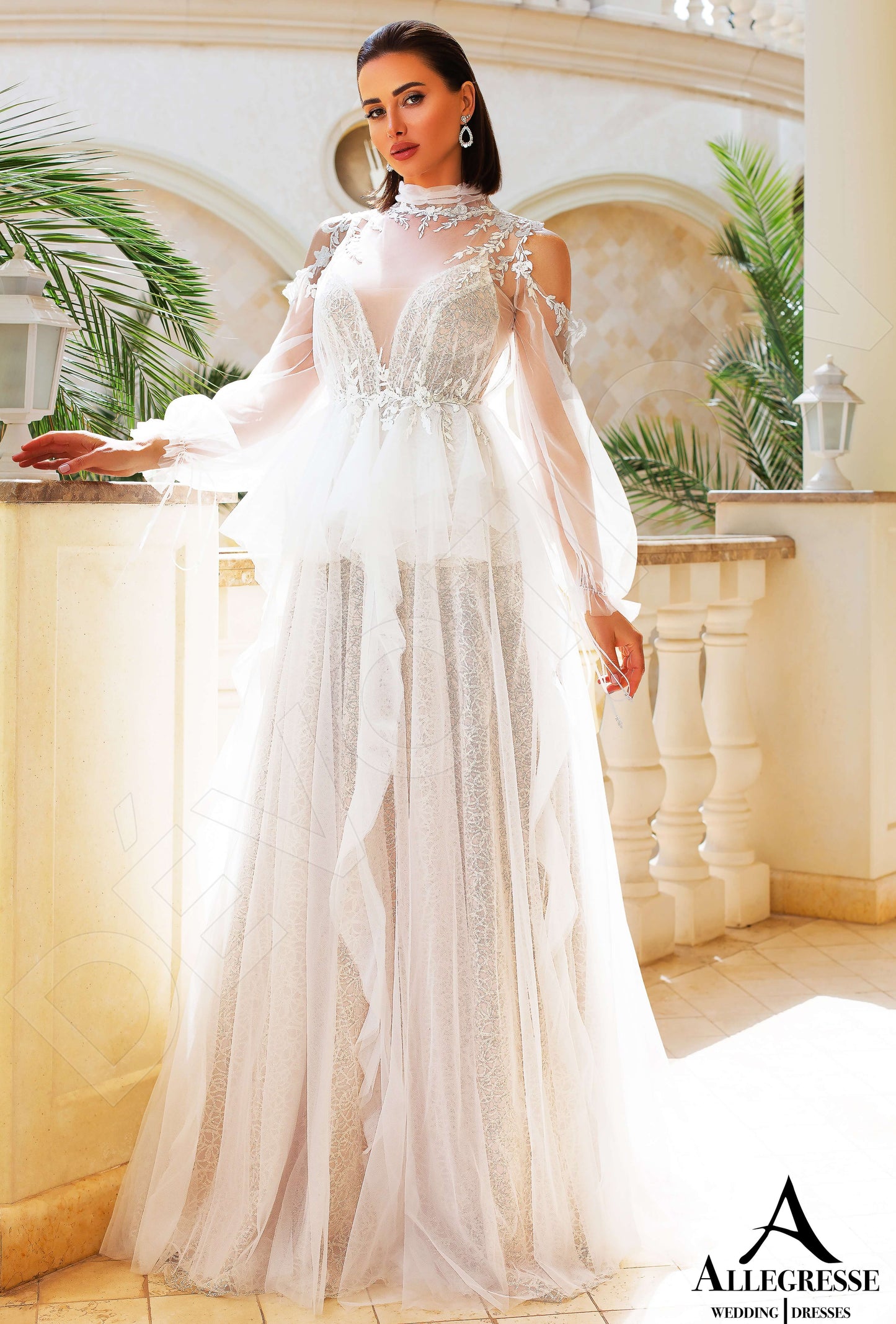 Tymea Open back A-line Straps Wedding Dress Front