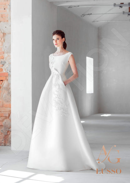 Helenis Open back A-line Sleeveless Wedding Dress 6