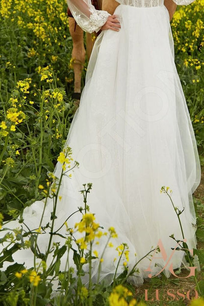 Aganea Open back A-line Long sleeve Wedding Dress 5