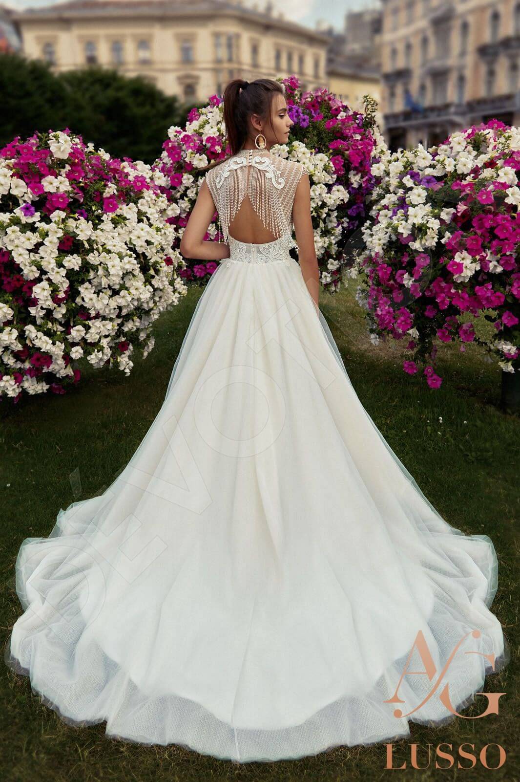 Florentina Open back A-line Sleeveless Wedding Dress Back