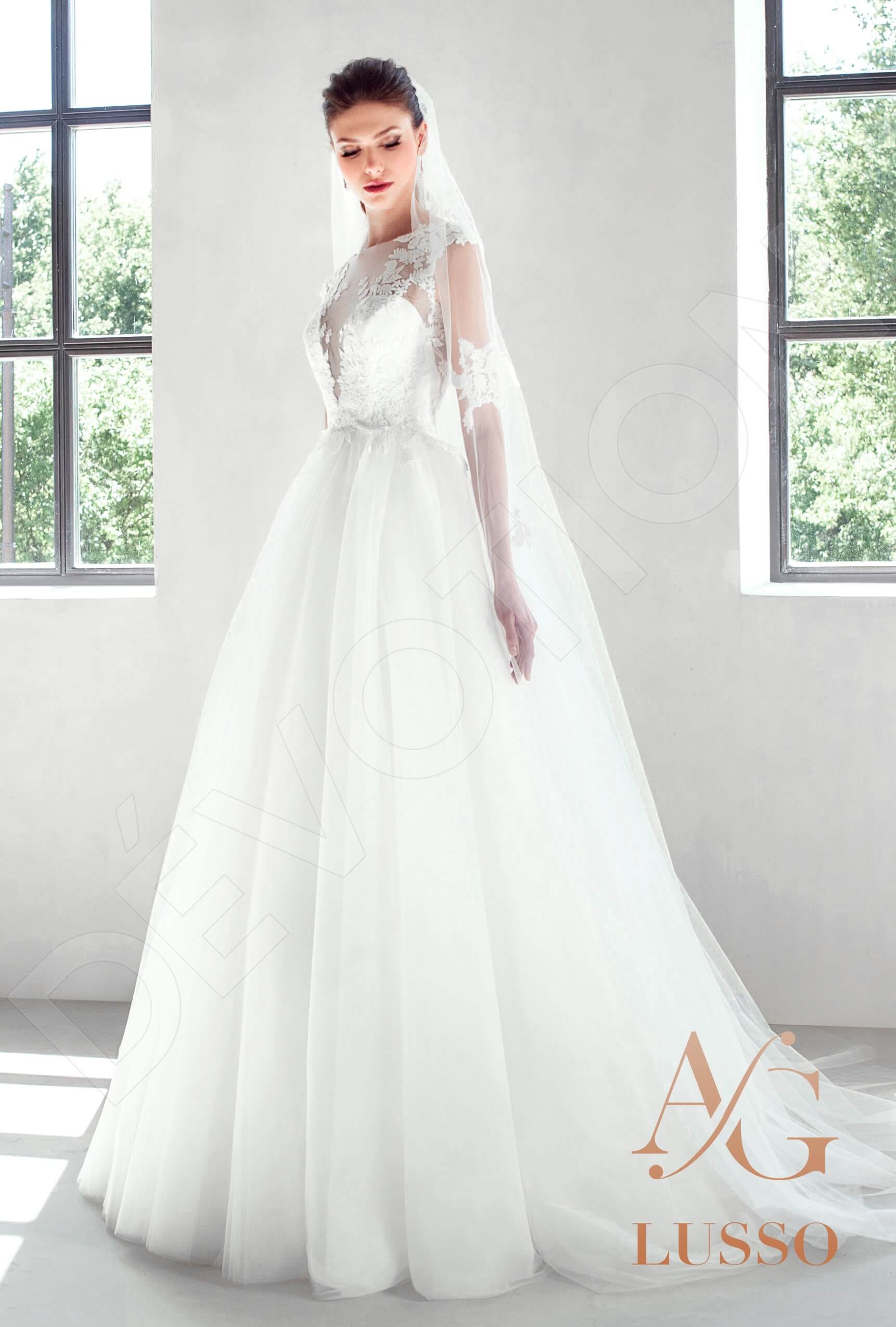 Orelis Princess/Ball Gown Illusion Lightivory Wedding dress
