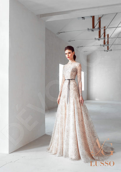 Nilly Full back A-line Long sleeve Wedding Dress 2