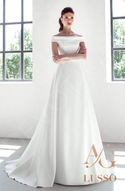 Polini Full back A-line Sleeveless Wedding Dress Front