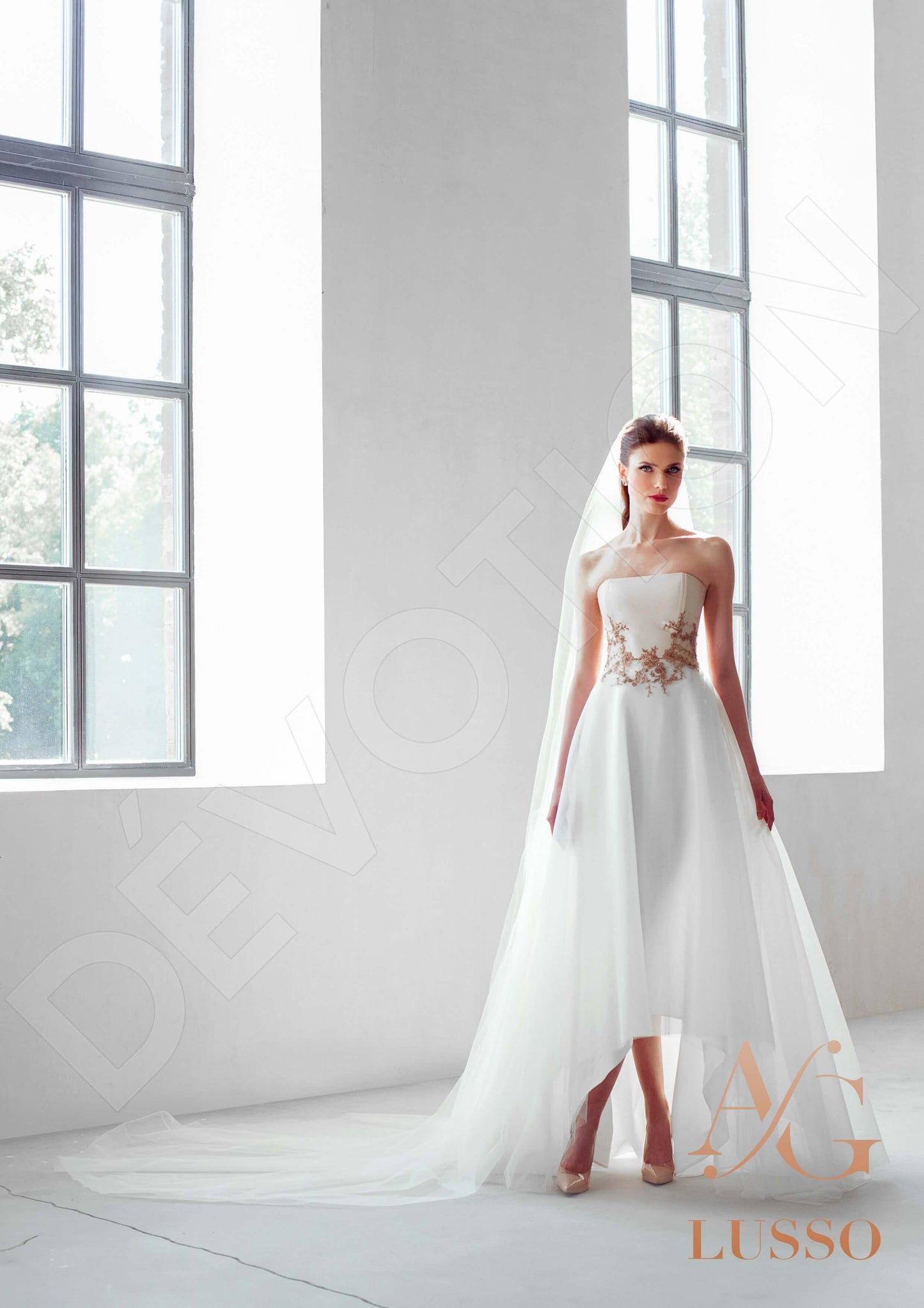 Salmar Open back A-line Strapless Wedding Dress 5