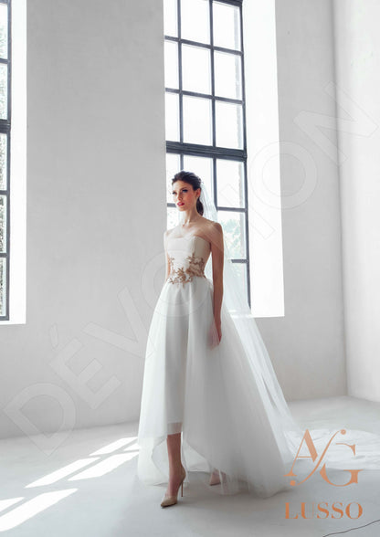 Salmar Open back A-line Strapless Wedding Dress 3