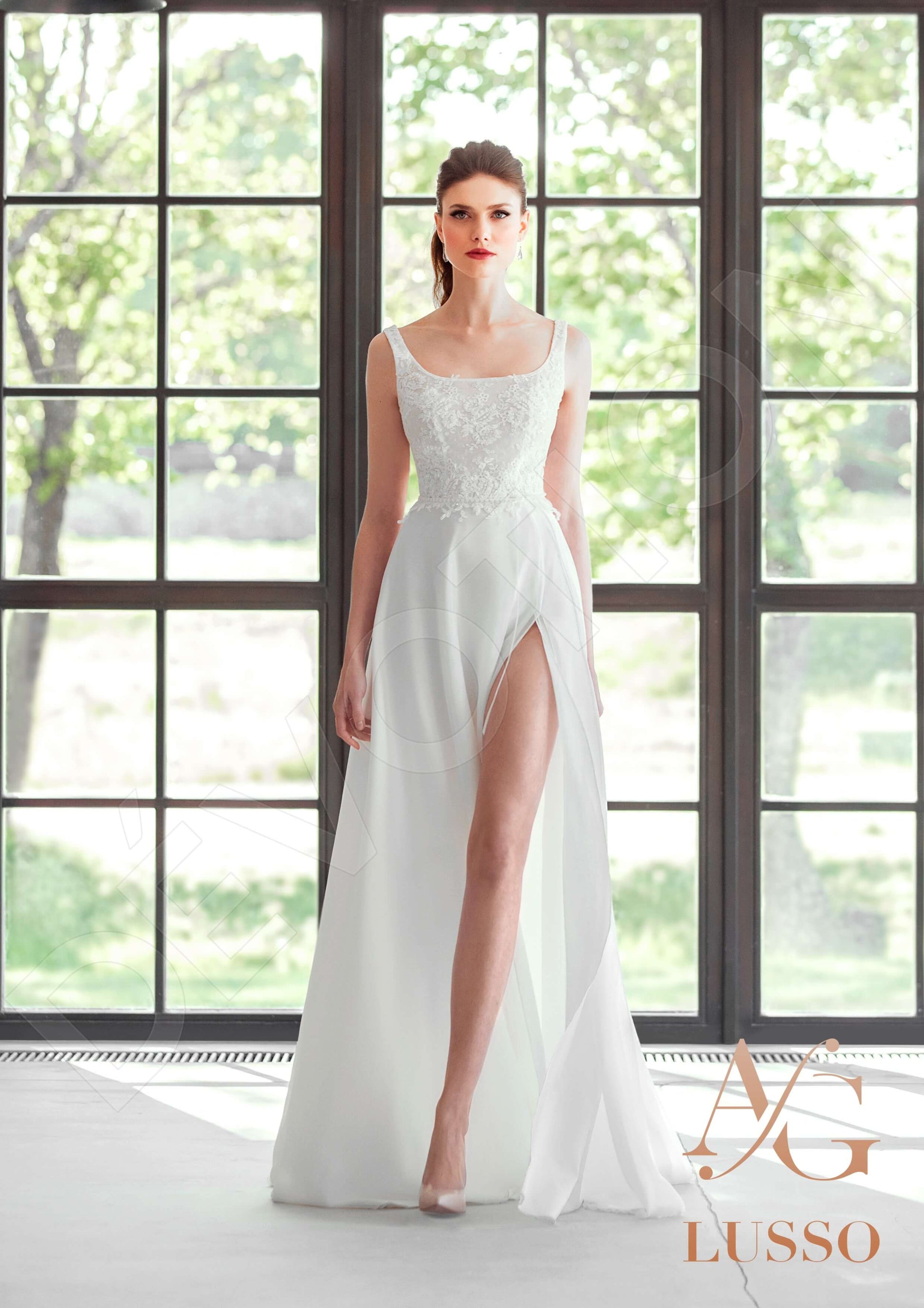 Synthy A-line Square Wedding dress
