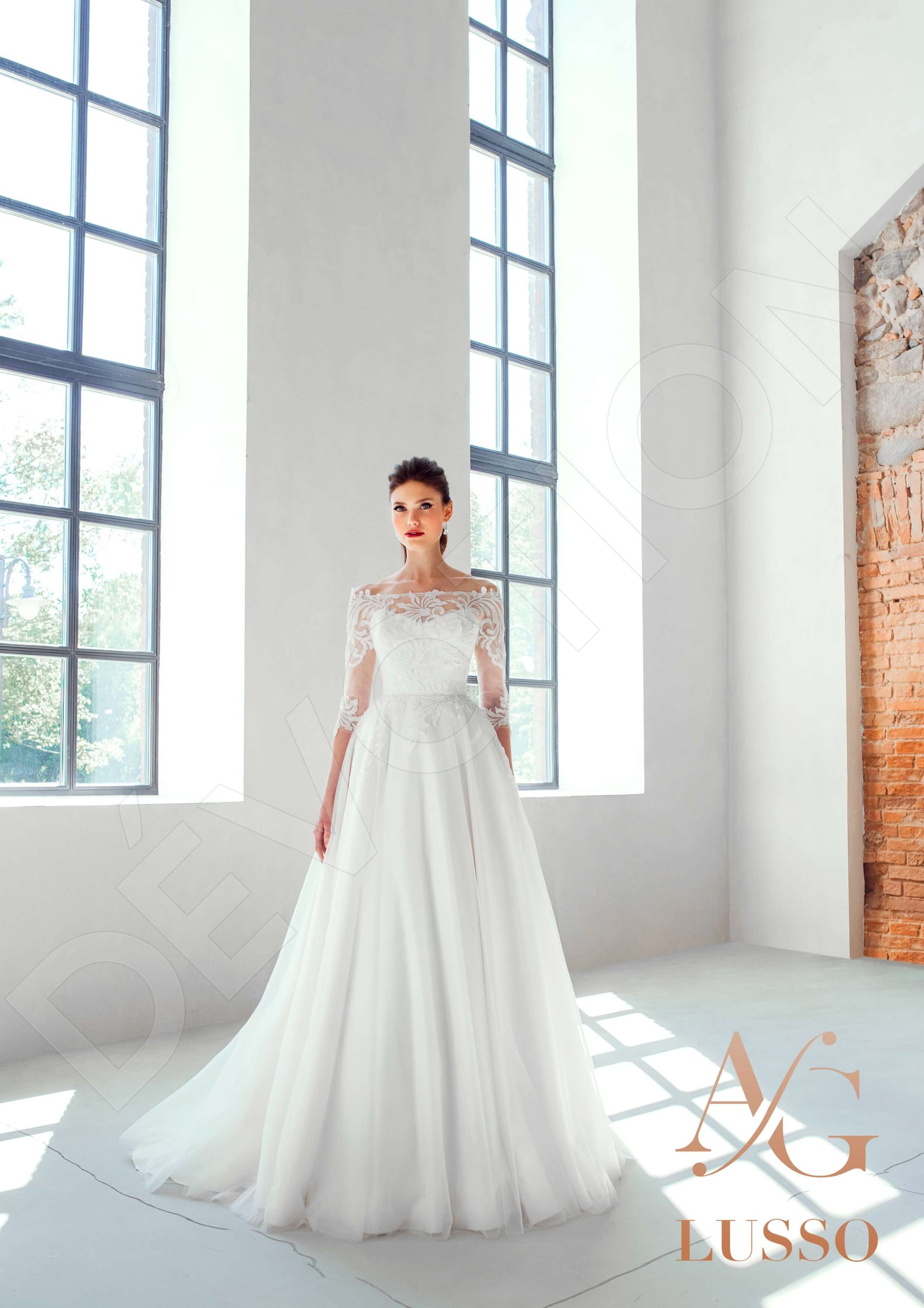 Sandina A-line Off-shoulder/Drop shoulders Lightivory Mediumivory Wedding dress