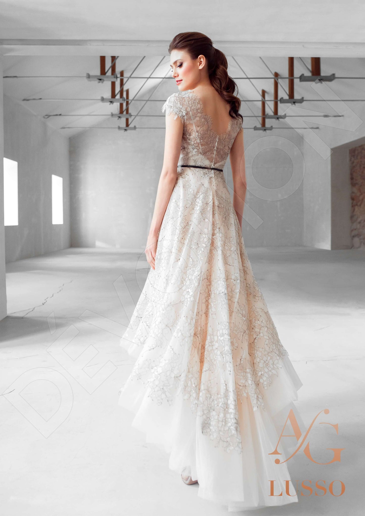 Cillie Open back A-line Sleeveless Wedding Dress Back