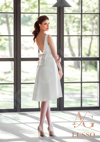 Dinisia mini Open back A-line Sleeveless Wedding Dress 3