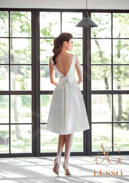 Dinisia mini Open back A-line Sleeveless Wedding Dress Back