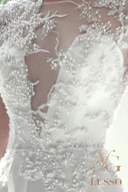Samie Open back A-line Short/ Cap sleeve Wedding Dress 4