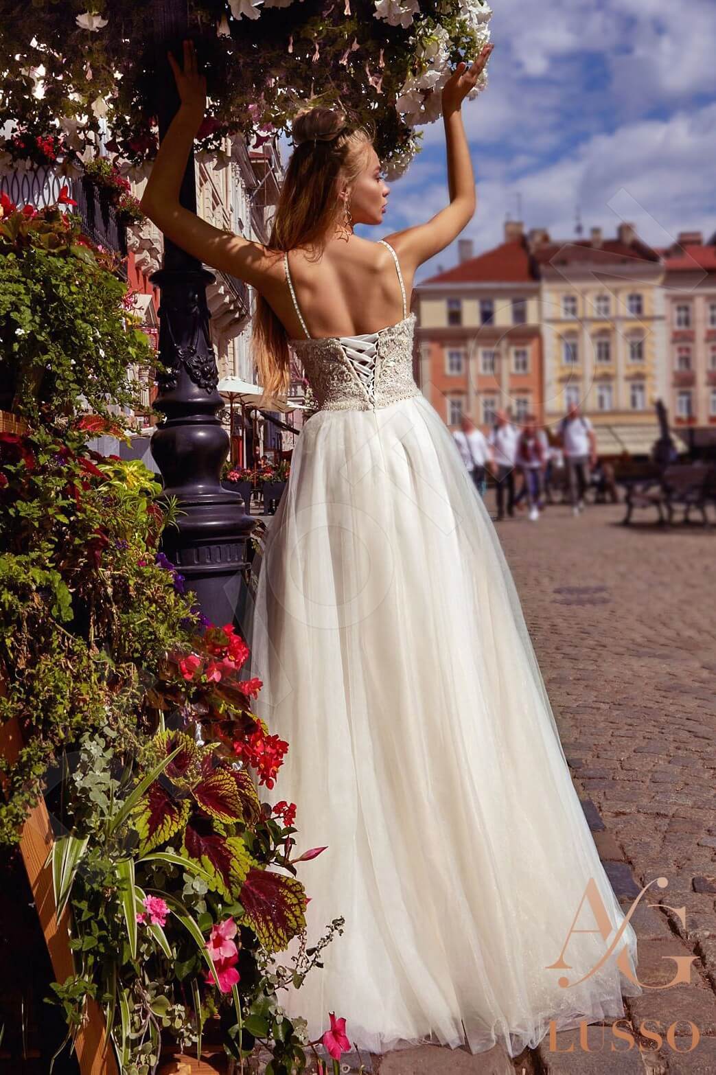 Gerra Full back A-line Straps Wedding Dress Back