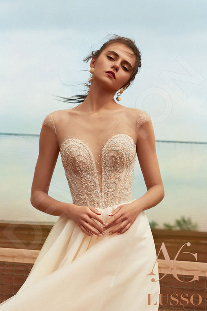 Kapris Full back A-line Short/ Cap sleeve Wedding Dress 9