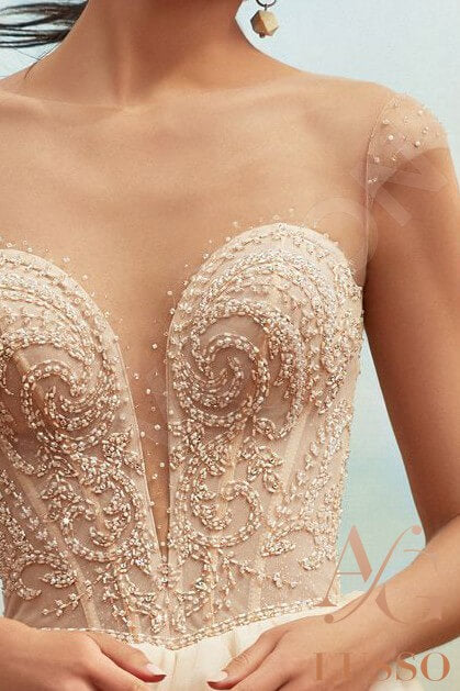 Kapris A-line Illusion Milk Nude Wedding dress