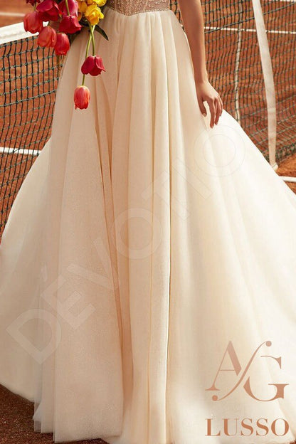Kapris Full back A-line Short/ Cap sleeve Wedding Dress 11
