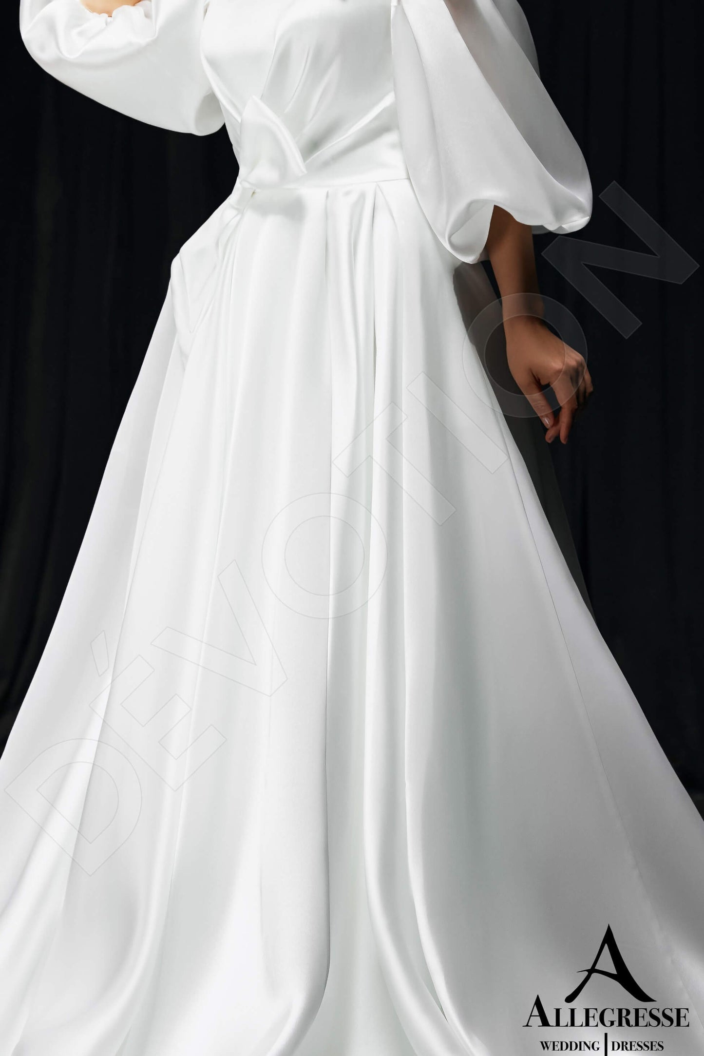 Marlenika Open back A-line 3/4 sleeve Wedding Dress 8